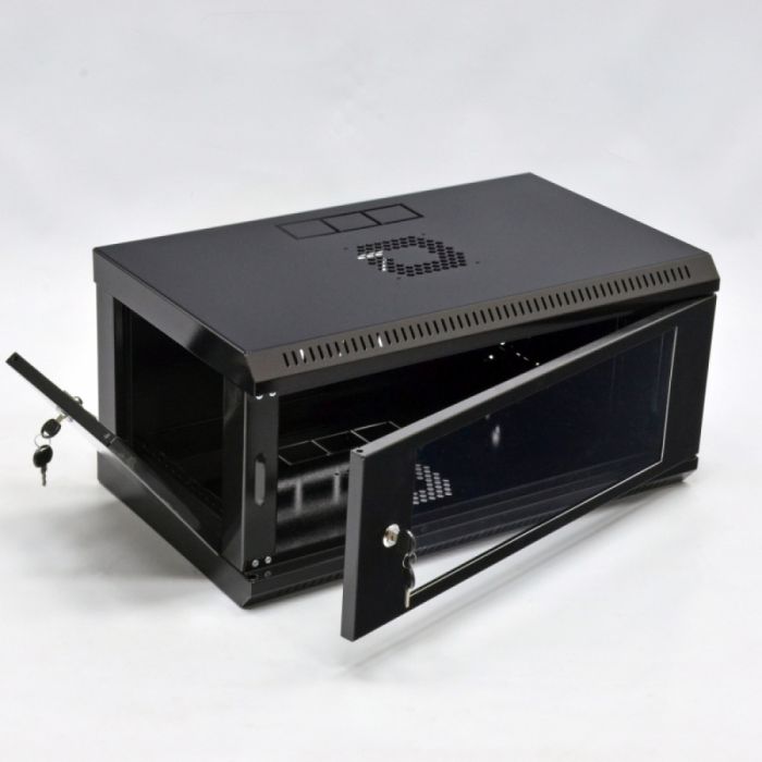 Шкаф 4U, 600х350х284 мм (Ш*Г*В), эконом, акриловое стекло, черный