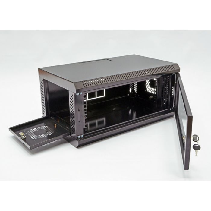 Шкаф 4U, 600х350х284 мм (Ш*Г*В), акриловое стекло, черный