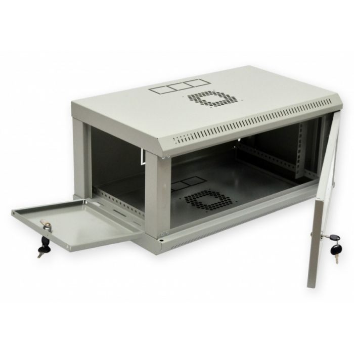 Шкаф 4U, 600х350х284 мм (Ш*Г*В), эконом, акриловое стекло, серый