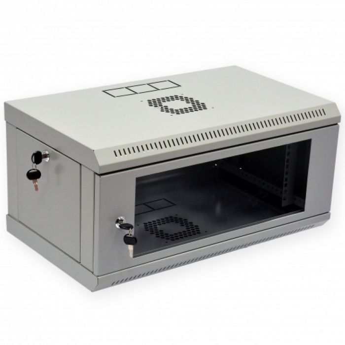 Шкаф 4U, 600х350х284 мм (Ш*Г*В), эконом, акриловое стекло, серый
