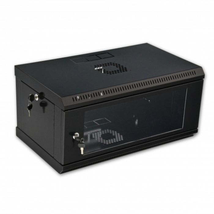 Шкаф 4U, 600х350х284 мм (Ш*Г*В), эконом, акриловое стекло, черный