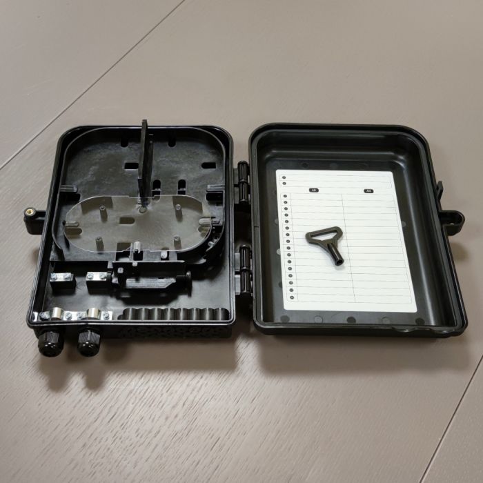 Распределительный уличный оптический бокс, IP65/54, 2-вводы, 16-выводов, под 16xSC Simplex, 320×260×95мм, черный, CMS