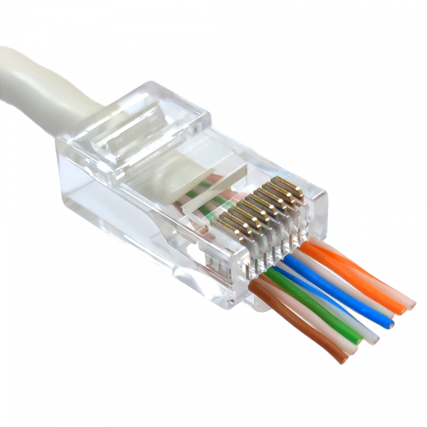Коннектор UTP RJ45 кат. 6 со сквозными отверстиями