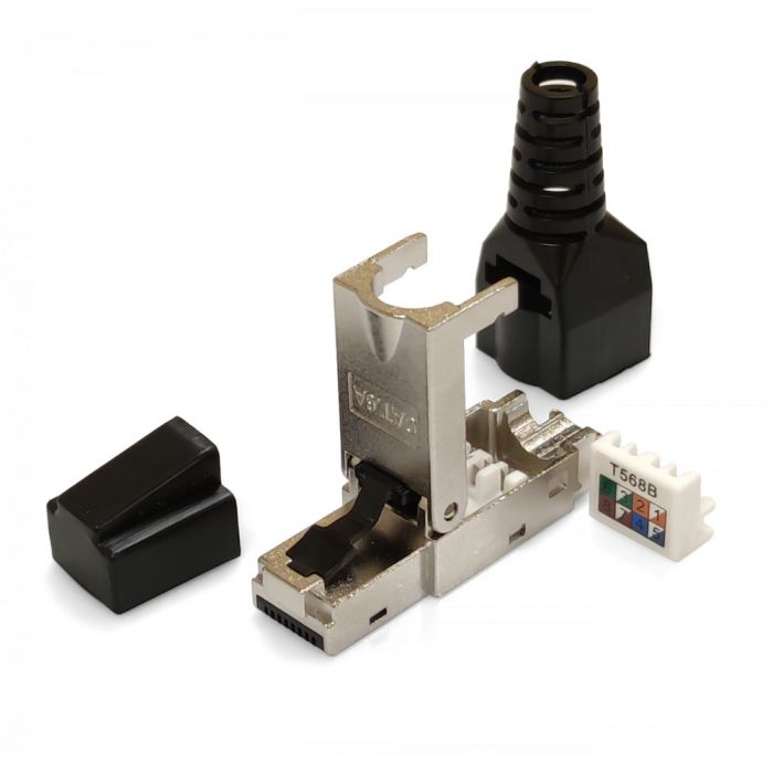 Коннектор RJ45 STP кат. 6A, экранированный, без инструмента
