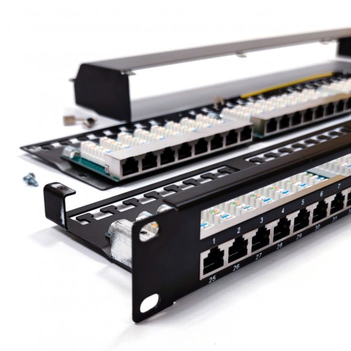 Патч-панель 19" 1U STP 48xRJ-45 Dual IDC type, кат. 5e, Kingda