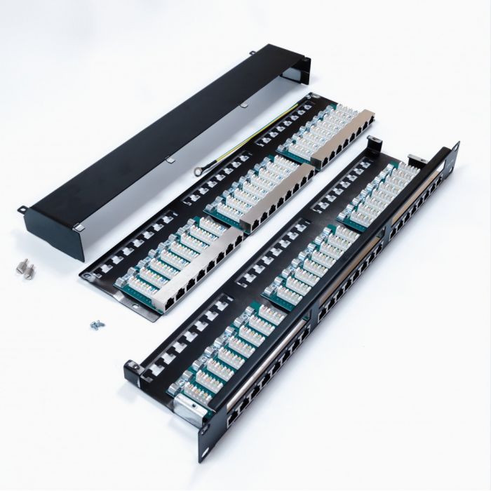 Патч-панель 19" 1U STP 48xRJ-45 Dual IDC type, кат. 6, Kingda