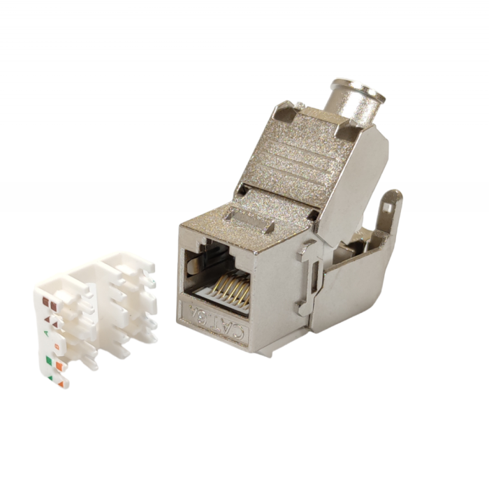 Модуль KeyStone RJ45 STP, кат. 6a, безиснтрументный, Slim, LW
