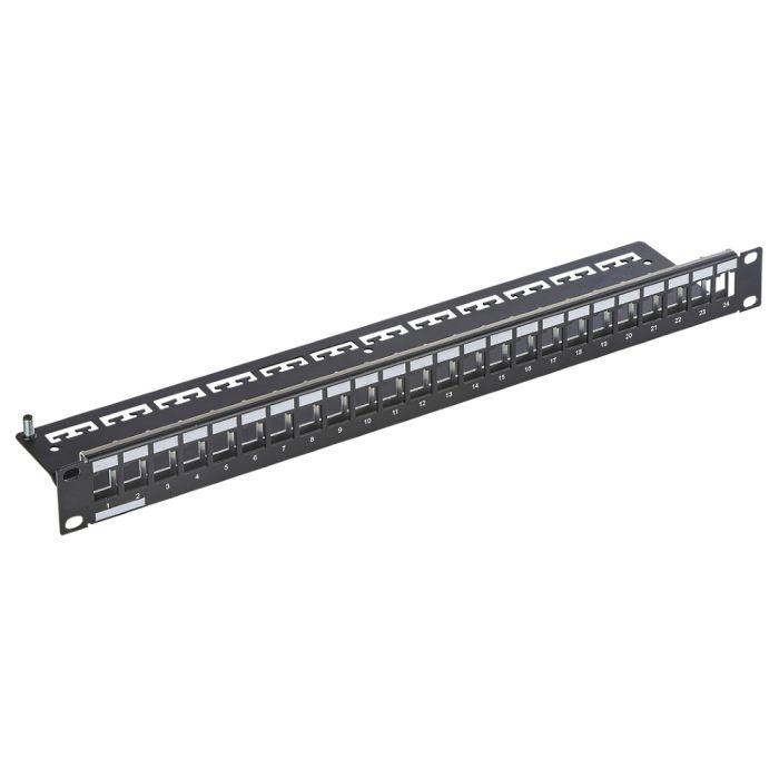 Патч-панель для 24 модулей Keystone 19’’, 1U, черная, Corning